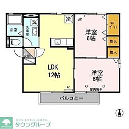 エスペラール 2LDKの間取図画像