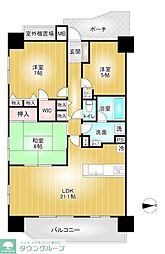 ヒューニティ高崎 3LDKの間取図画像