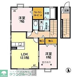 グリーンハウスA 2LDKの間取図画像