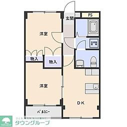 ドルフィン高井 2DKの間取図画像