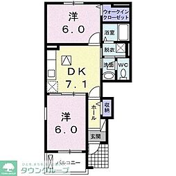 ブルームB 2DKの間取図画像