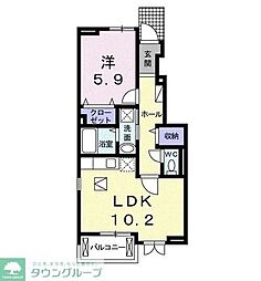 フランブリーズ4 1LDKの間取図画像