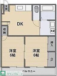 メゾンプラネット 2DKの間取図画像