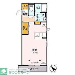 メープルリーフ ワンルームの間取図画像