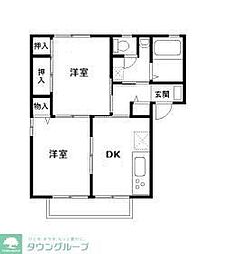 パークハイム 2DKの間取図画像