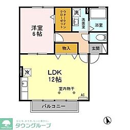 プランタン 1LDKの間取図画像