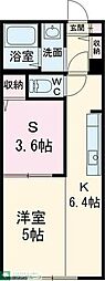 ウィザード1 1SKの間取図画像