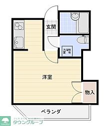 市川建設第二ビル 1Kの間取図画像