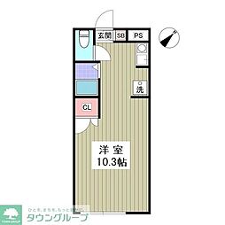 久保田ハイツひまわりA ワンルームの間取図画像