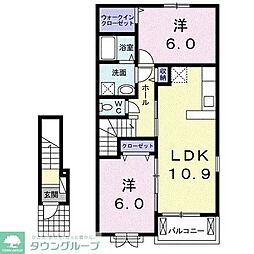 フランメゾンB 2LDKの間取図画像