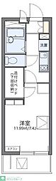 レオパレスシエル 1Kの間取図画像