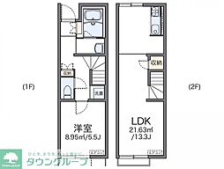 レオネクストタビィ 1LDKの間取図画像