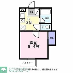 シティーハイツローズマリー ワンルームの間取図画像