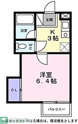 シティハイツすずらん 1Kの間取図画像
