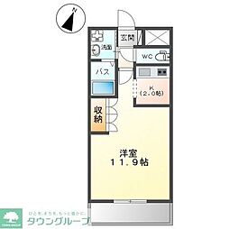 アランチーノ 1Kの間取図画像
