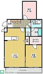 クレサンテーム 1SLDKの間取図画像