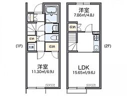 レオネクストサニーハウス前原 2LDKの間取図画像