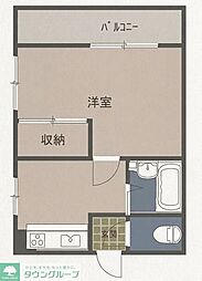 ヤジマハイツ 1Kの間取図画像