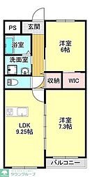グラン3 2LDKの間取図画像