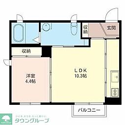 エクレール 1LDKの間取図画像