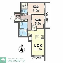 グランメール 2LDKの間取図画像