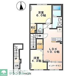 アヴニール 2LDKの間取図画像