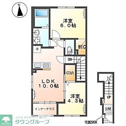 アヴニール 2LDKの間取図画像