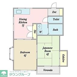 ハイツJP 2DKの間取図画像