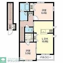 メゾン・ペスカD 2LDKの間取図画像