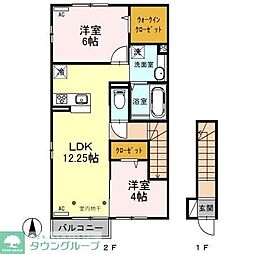 チェントロ・ピアッツァ 2LDKの間取図画像