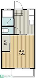 三樹ハイツ島野 1DKの間取図画像