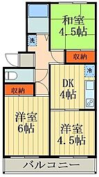 ツチヤハイツA 3Kの間取図画像