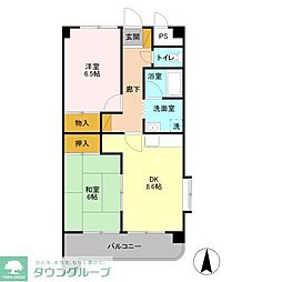 ロワイヤル 2DKの間取図画像