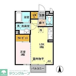 アスール 1LDKの間取図画像