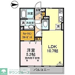 エメラルドグリーン 1LDKの間取図画像