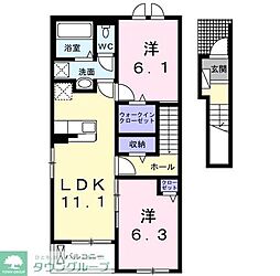 ミー　クヮーム　スゥク　Ａ 2階2LDKの間取り