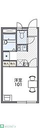 レオパレスカナサラ 2階1Kの間取り