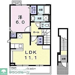 グランメゾン　東高崎I 2階1LDKの間取り