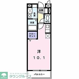 エクセレント 1階ワンルームの間取り