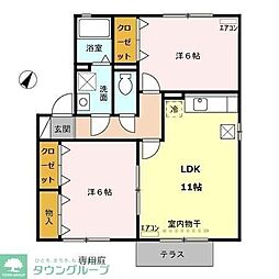 ロイヤルコリーヌ　B 1階2LDKの間取り