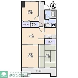 セントラルマンション 3DKの間取図画像