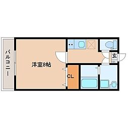 リヒトハイム中倉 1Kの間取図画像