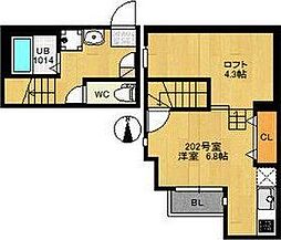 ライゼスト太子堂 ワンルームの間取図画像
