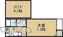 MARIANA1 1Kの間取図画像