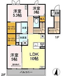 トリシア中條 A 3LDKの間取図画像
