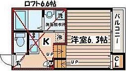 FERIO仙台 ワンルームの間取図画像