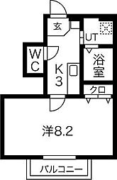 仙台市青葉区中江1丁目アパート 1Kの間取図画像