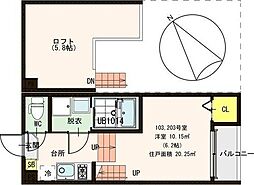 プランドールEX 1Kの間取図画像