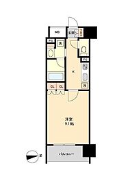 レジディア榴岡East 1Kの間取図画像