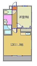 ハバードリーム三番館 1LDKの間取図画像